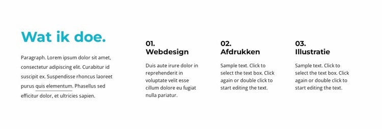 Wat we doen tekstblok HTML5-sjabloon