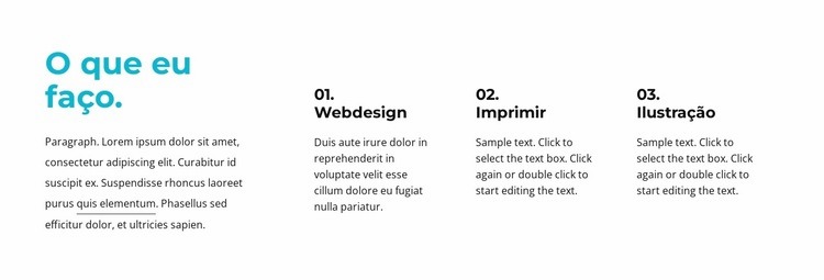 O que fazemos bloco de texto Modelos de construtor de sites