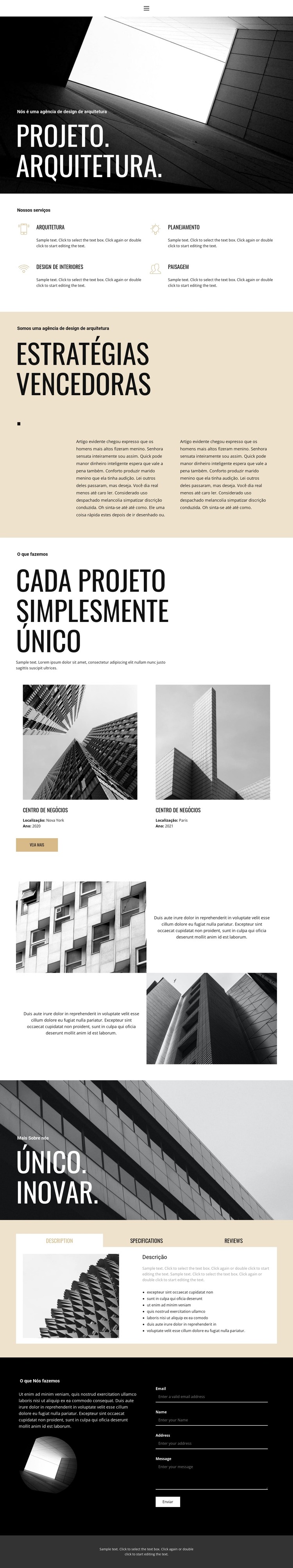 Projeto e arquitetura Template CSS