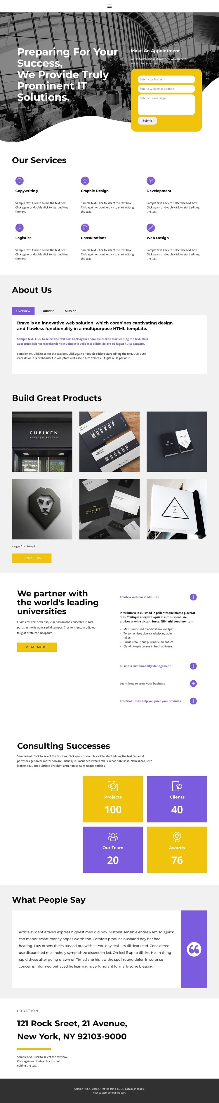 Let's talk about business Squarespace Template Alternative