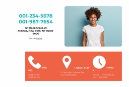 Anpassade Teckensnitt, Färger Och Grafik För Kontakta Oss Med Grid Repeater