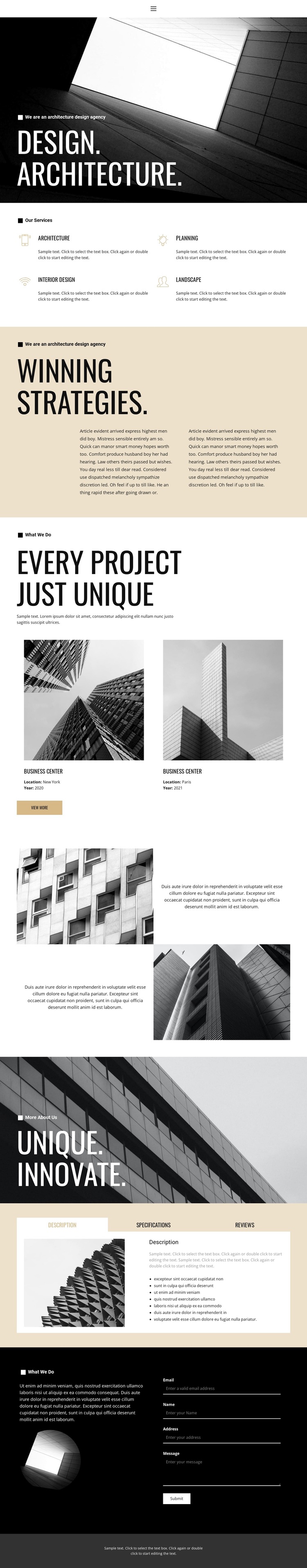 Design and architecture Template