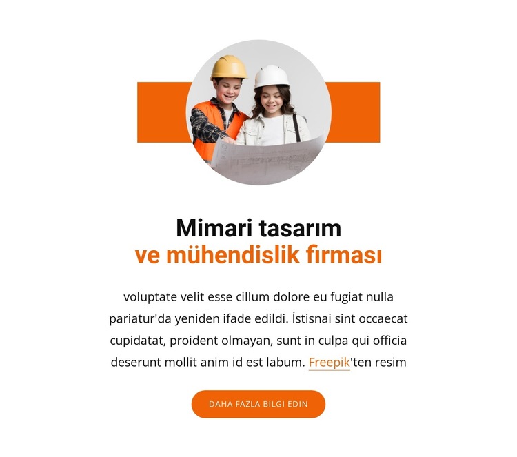 Mimari tasarım ve mühendislik firması Web Sitesi Şablonu