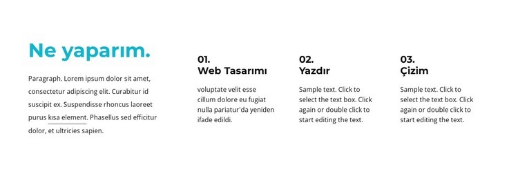 Metin bloğu ne yapıyoruz Web sitesi tasarımı