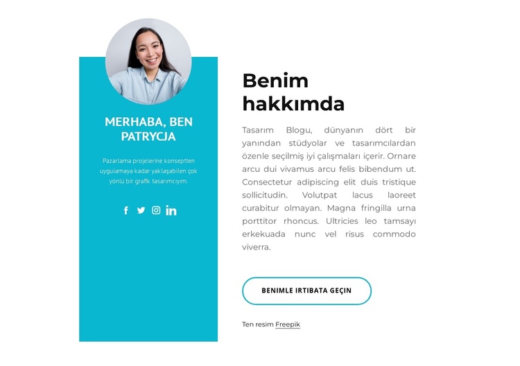 Daire resmiyle hakkımda WordPress Teması