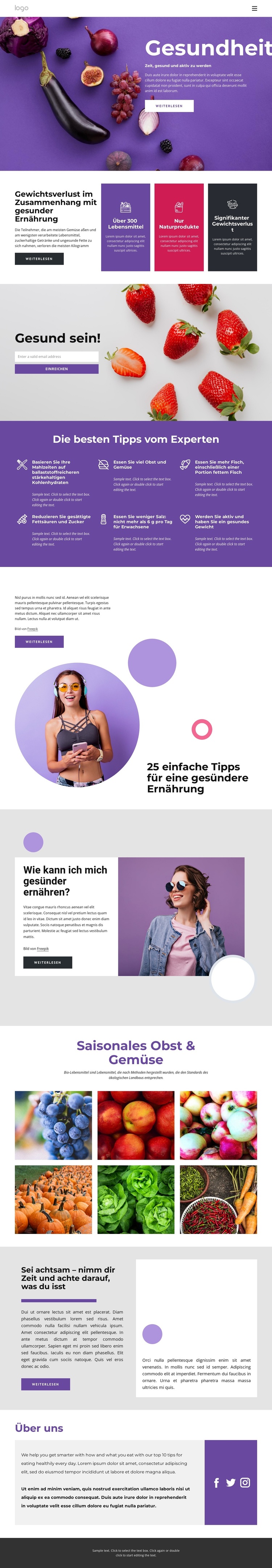 Aufbau einer gesunden und ausgewogenen Ernährung WordPress-Theme