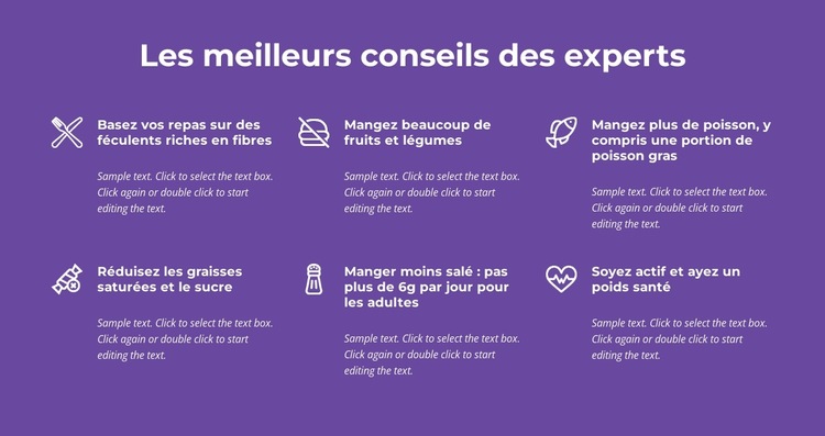 Les meilleurs conseils des experts Modèle de site Web