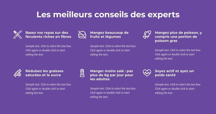 Les meilleurs conseils des experts Modèle d'une page