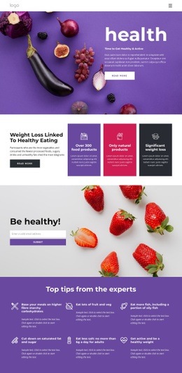 Building A Healthy And Balanced Diet - Drag & Drop Homepage Design