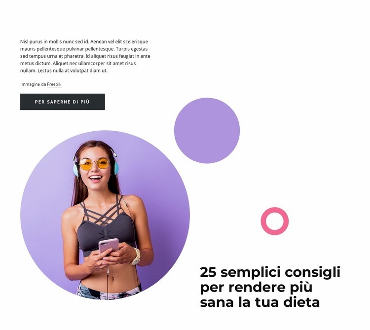 Start eating well Mockup del sito web