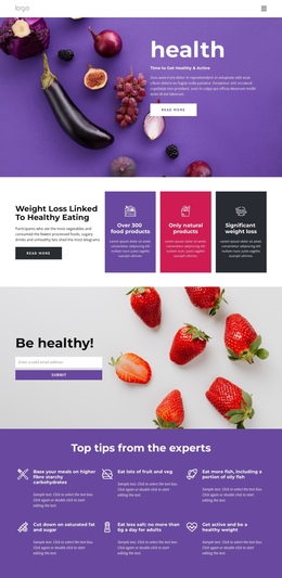 Building A Healthy And Balanced Diet - Multi-Purpose One Page Template