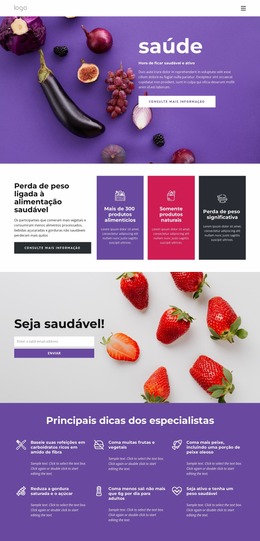 Construindo Uma Alimentação Saudável E Equilibrada - Modelo De Site Joomla