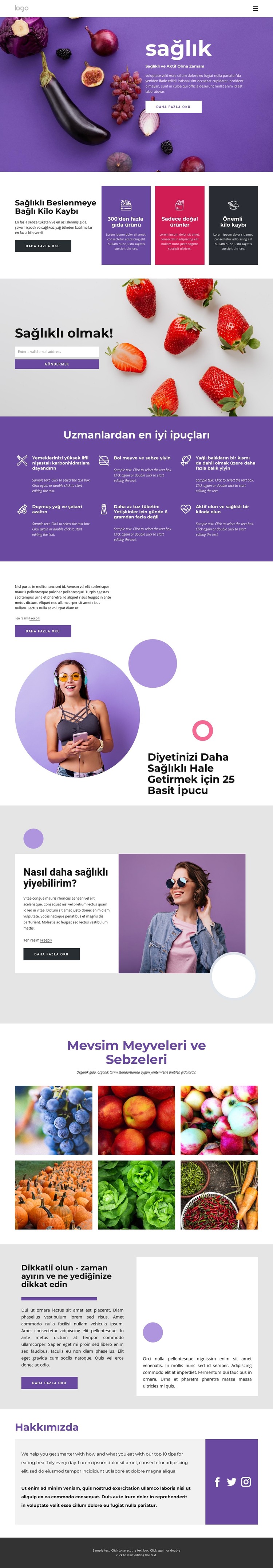 Sağlıklı ve dengeli bir diyet oluşturmak CSS Şablonu