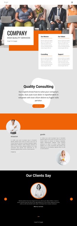 Landing Page For Hight Quality Consulting Firm