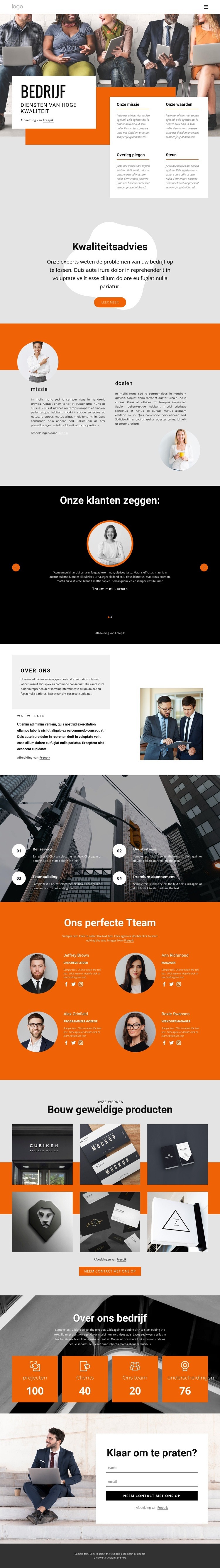 Adviesbureau van hoge kwaliteit Website mockup