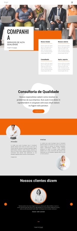 Construtor De Sites Pronto Para Usar Para Consultoria De Alta Qualidade