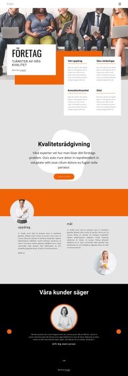 Konsultföretag Av Hög Kvalitet - Webbplatsdesign