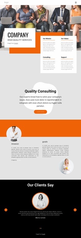 Free Web Page Design For High Quality Consulting Firm