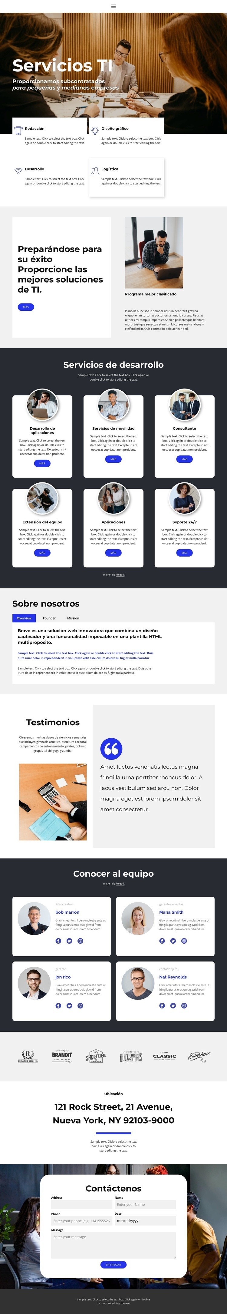 dirección de TI Plantillas de creación de sitios web