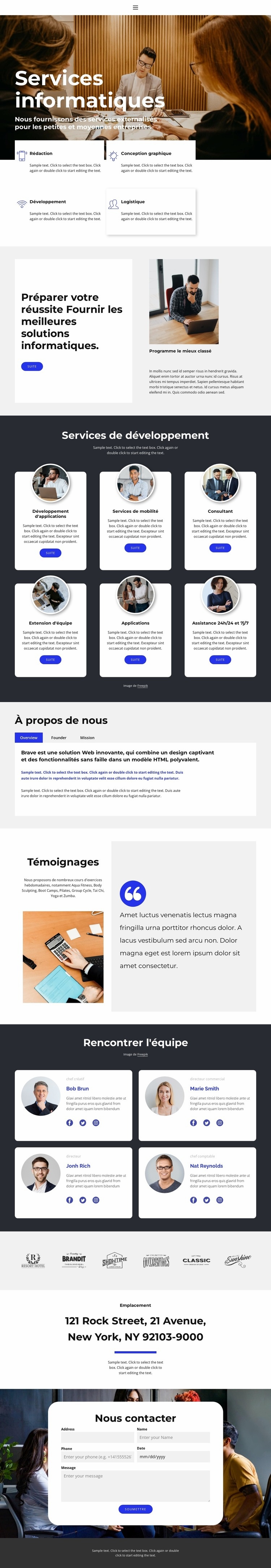 direction informatique Modèle d'une page