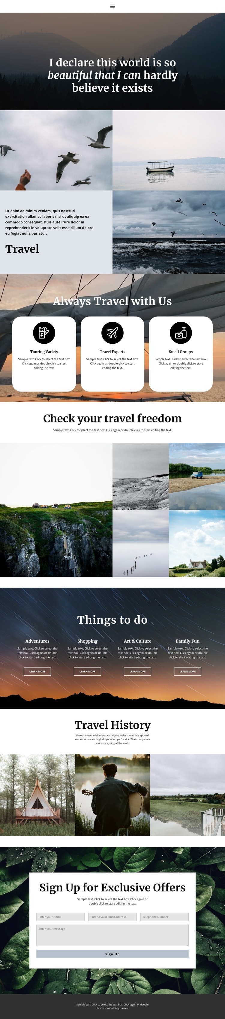 Useful travel information One Page Template