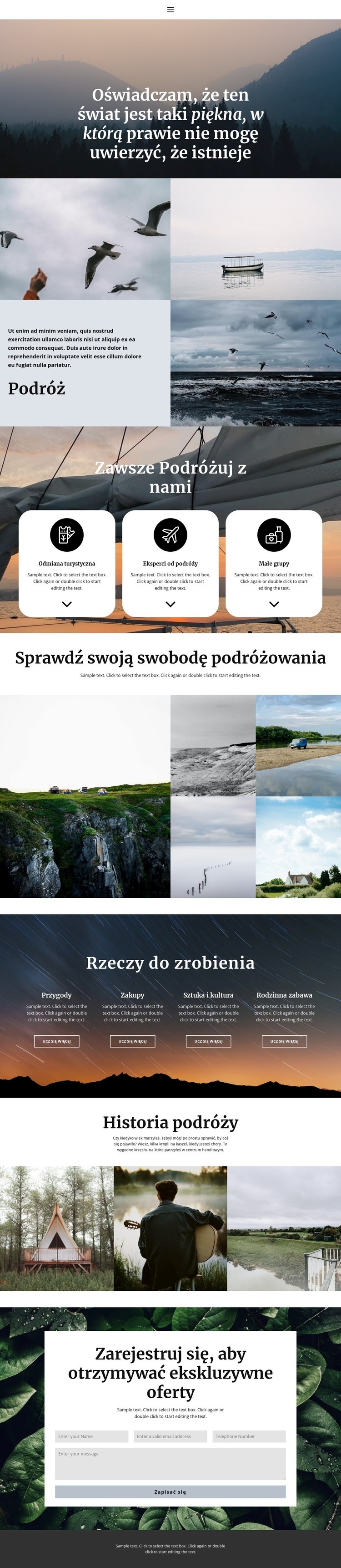 Przydatne informacje dotyczące podróży Szablony do tworzenia witryn internetowych