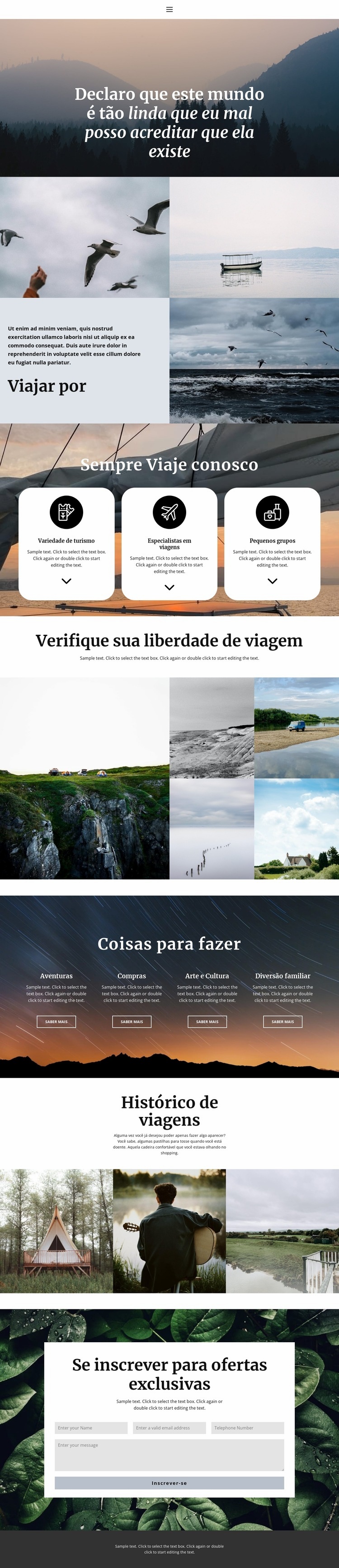 Informações úteis de viagem Modelos de construtor de sites