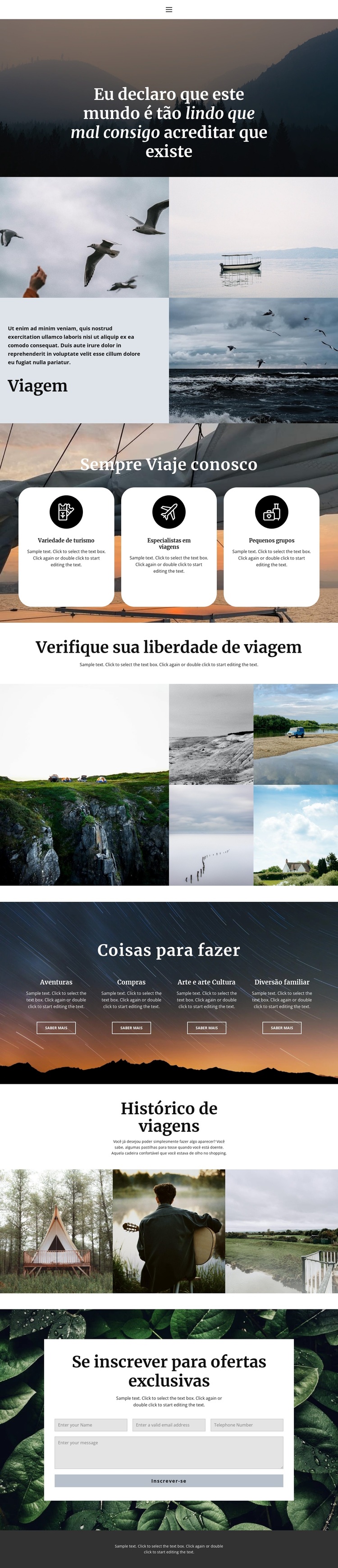 Informações úteis de viagem Tema WordPress