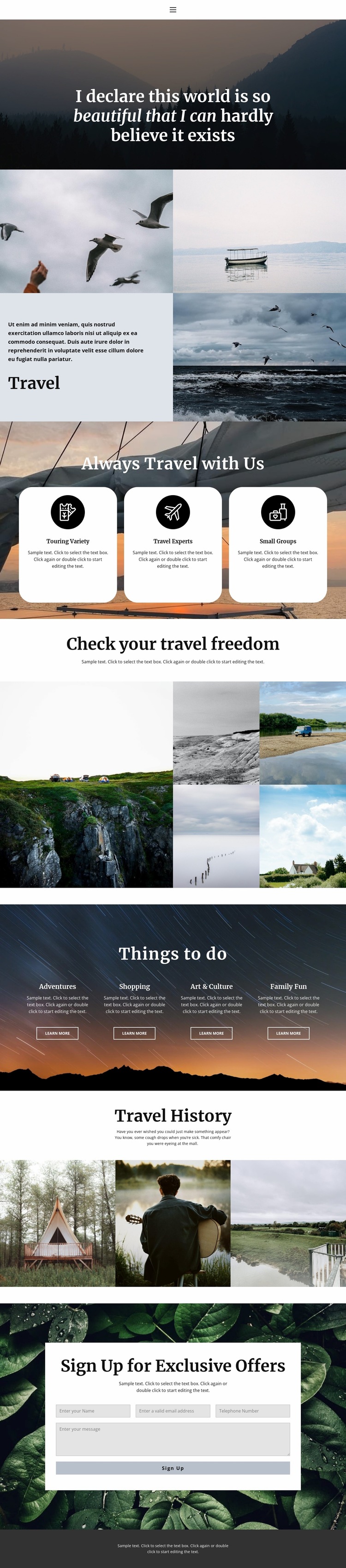 Useful travel information Website Builder Templates