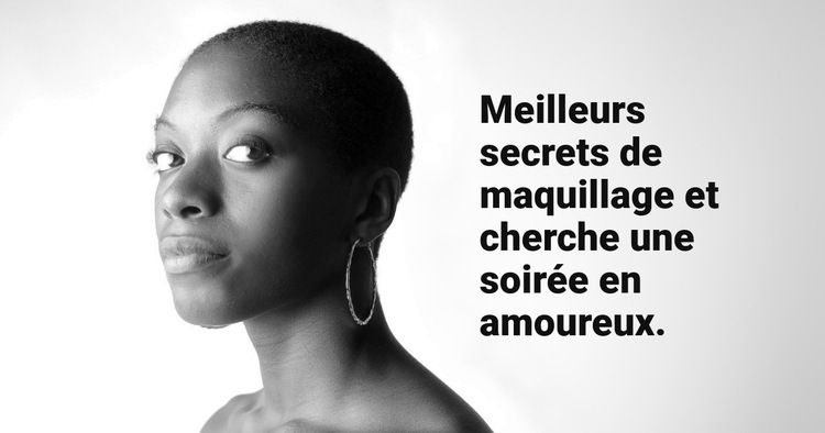 Maquillage secrets de beauté Maquette de site Web