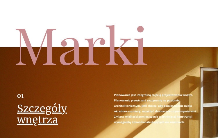 Studio szczegółów wnętrza Makieta strony internetowej