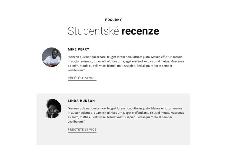Recenze na vzdělávání studentů Webový design