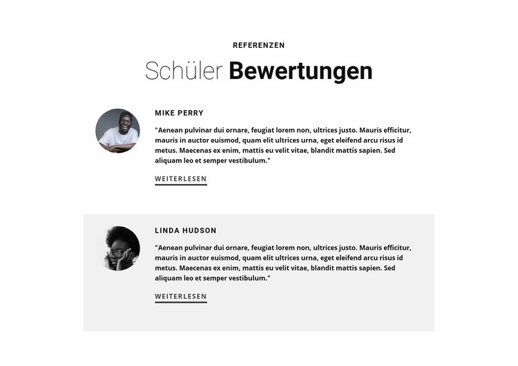 Bewertungen der Schülerausbildung HTML5-Vorlage