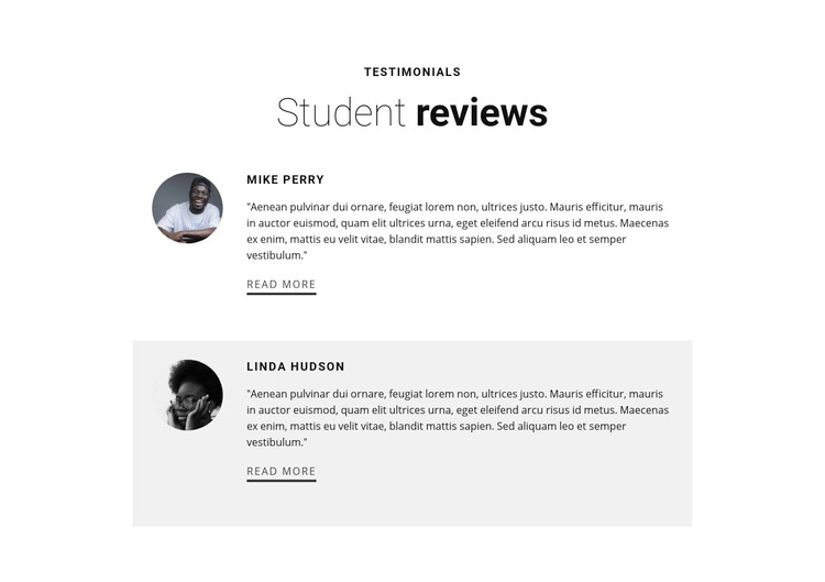 Student education reviews Elementor Template Alternative