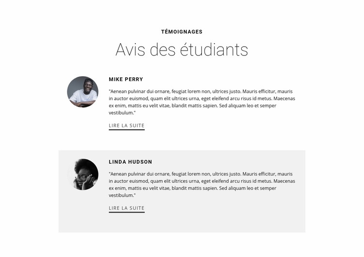 Examens de l'éducation des étudiants Conception de site Web