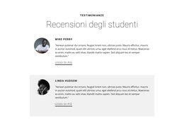 Progettazione Della Pagina HTML Per Recensioni Sull'Istruzione Degli Studenti