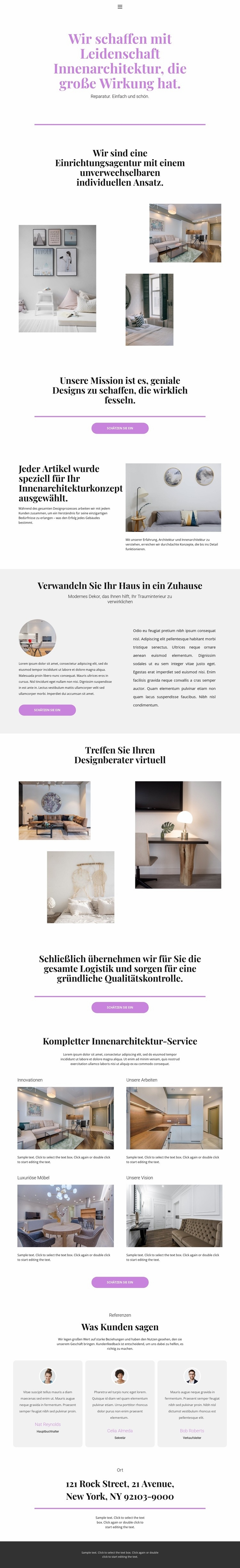 Wahl des Designs für das Haus HTML Website Builder