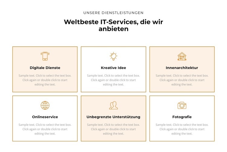 Sehen Sie sich die Dienstleistungen an Website Builder-Vorlagen