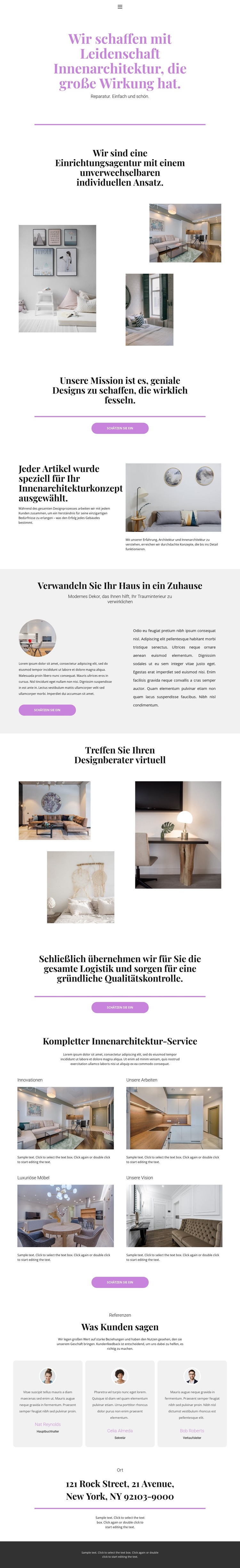 Wahl des Designs für das Haus Website-Vorlage