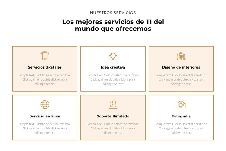 Consulta los servicios Plantillas de creación de sitios web