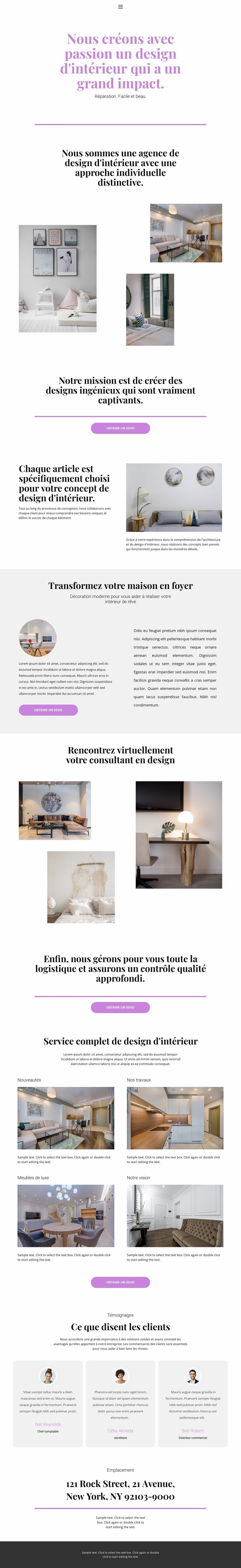 Choix du design de la maison Créateur de site Web HTML