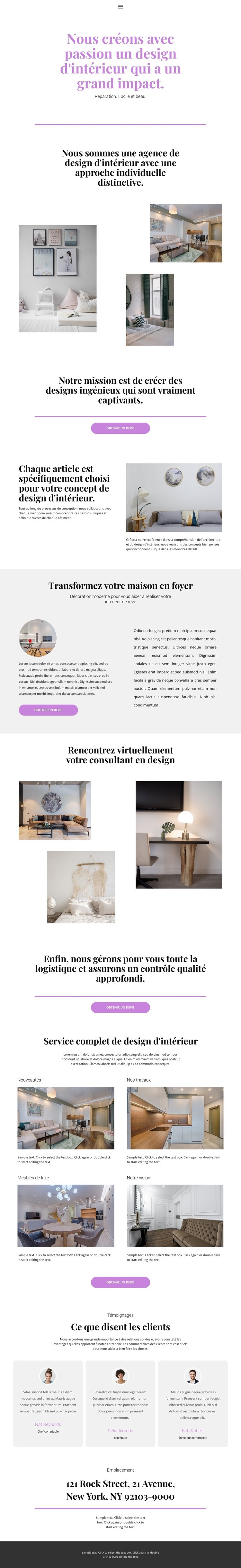 Choix du design de la maison Modèle HTML5