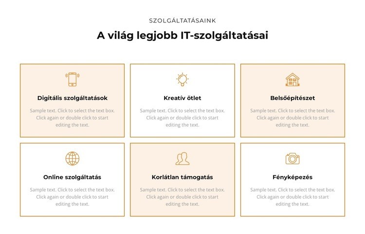 Tekintse meg a szolgáltatásokat Weboldal sablon