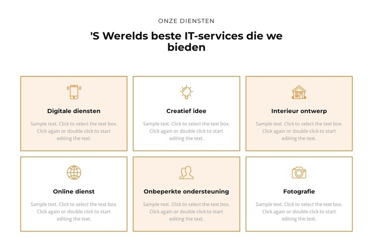 Bekijk de diensten Website Builder-sjablonen