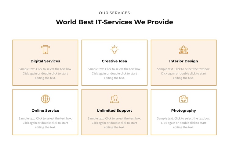 Check out the services One Page Template