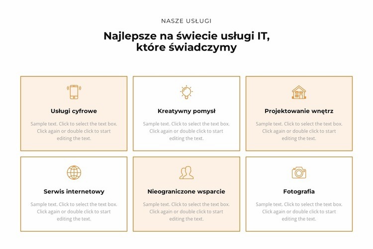 Sprawdź usługi Szablon jednej strony