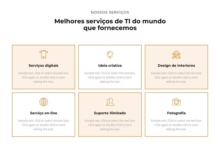 Confira os serviços Modelo HTML5