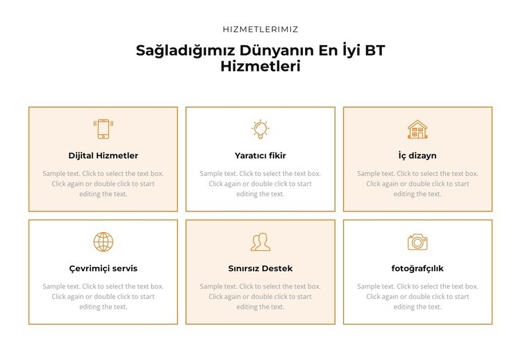 Hizmetlere göz atın Bir Sayfa Şablonu