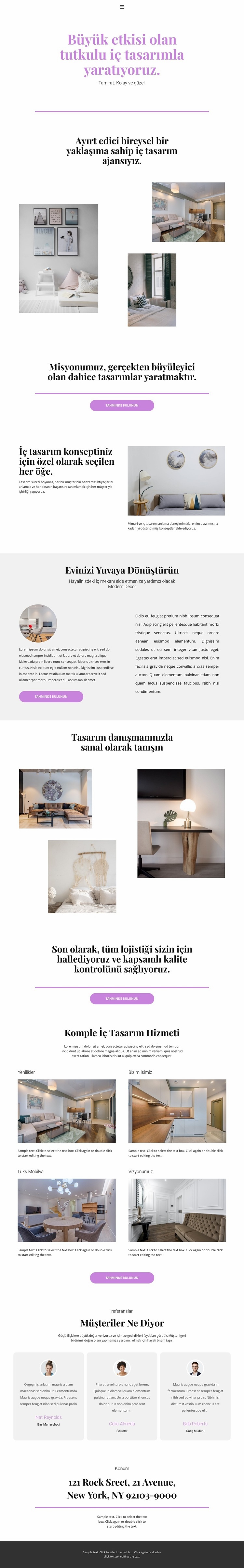 Ev için tasarım seçimi Web Sitesi Mockup'ı