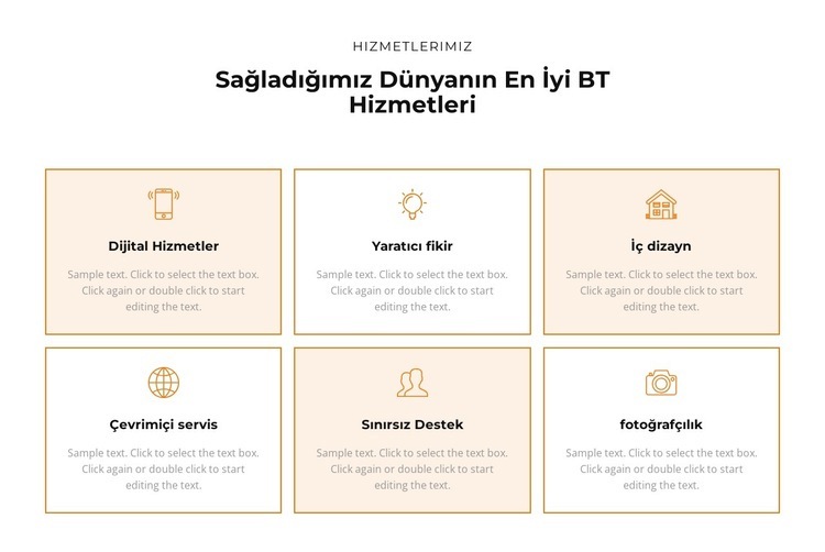 Hizmetlere göz atın Web Sitesi Oluşturucu Şablonları